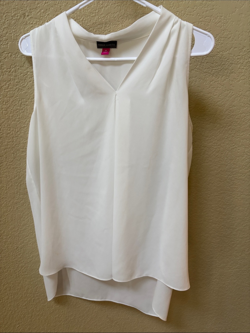 Vince Camuto Ivory Sleeveless V-Neck Layered Camisole